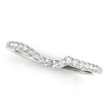 Load image into Gallery viewer, 14k White Gold Curved Style Pave Diamond Wedding Ring (1/6 cttw)
