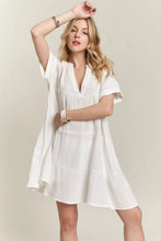 Load image into Gallery viewer, New Summer Tiered Notched Short Sleeve Dress – Stylish, Versatile, Comfortable, Perfect for Any Occasion

