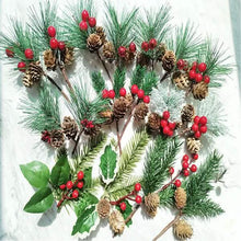 Load image into Gallery viewer, Fake Snow Frost Pine Branch Cone Berry Holly Christmas Tree Christmas Ornament
