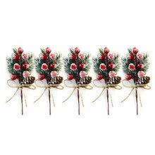 Load image into Gallery viewer, Fake Snow Frost Pine Branch Cone Berry Holly Christmas Tree Christmas Ornament
