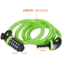 Load image into Gallery viewer, Famistar 4 Feet 5 Digit Resettable Combination Coiling Bike Chain Lock
