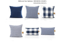 Load image into Gallery viewer, Farmhouse Plaid Striped Linen Cotton Pillow Covers Outdoor Plaid Square Pillow Cushion Case Cotton Linen Throw Pillow Covers Sofa Chair Decorative Cotton Cushions Cover Red Green Blue Pillowcase
