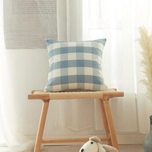 Load image into Gallery viewer, Farmhouse Plaid Striped Linen Cotton Pillow Covers Outdoor Plaid Square Pillow Cushion Case Cotton Linen Throw Pillow Covers Sofa Chair Decorative Cotton Cushions Cover Red Green Blue Pillowcase
