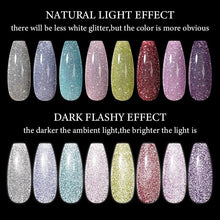 Load image into Gallery viewer, Fashion 2022 Reflective Glitter Gel Nail Polish 8 Colors Sparkling Auroras Permanent UV Diamond Gel Nail Polish Gel For Girls and Womens
