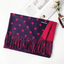 Load image into Gallery viewer, Fashion Autumn Winter Warm High Quality Long Soft Cashmere Hijabs Scarves Dot Pattern Tassels Elegant Thicken Wrap Shawl Ladies Lightweight Escharpe Soft Wool Cashmere Muffler For Women

