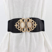 Load image into Gallery viewer, Fashion Black Elastic Waistband One-Piece Dress Women Decorative Belt Elegant Women's Style Party Dress Belts
