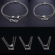 Load image into Gallery viewer, Fashion Bracelets Silver Color Geometric Infinity Symbol Letters Sterling Silver Adjustable Mother's Day Jewelry Gift Birthday Valentine’s Day Gifts For Women Mom Wife Girls
