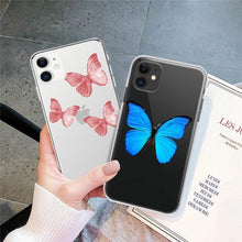 Load image into Gallery viewer, Fashion Butterfly Transparent Phone Case For iPhone 11 12 13 Pro Max 12 Mini Beautiful Butterfly Soft Butterfly Silicone Protective Case Clear Back Cover
