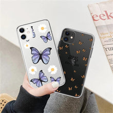 Load image into Gallery viewer, Fashion Butterfly Transparent Phone Case For iPhone 11 12 13 Pro Max 12 Mini Beautiful Butterfly Soft Butterfly Silicone Protective Case Clear Back Cover
