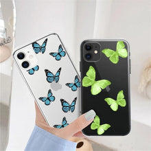Load image into Gallery viewer, Fashion Butterfly Transparent Phone Case For iPhone 11 12 13 Pro Max 12 Mini Beautiful Butterfly Soft Butterfly Silicone Protective Case Clear Back Cover
