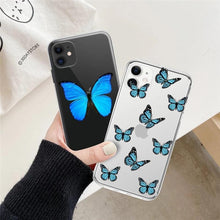 Load image into Gallery viewer, Fashion Butterfly Transparent Phone Case For iPhone 11 12 13 Pro Max 12 Mini Beautiful Butterfly Soft Butterfly Silicone Protective Case Clear Back Cover
