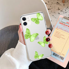 Load image into Gallery viewer, Fashion Butterfly Transparent Phone Case For iPhone 11 12 13 Pro Max 12 Mini Beautiful Butterfly Soft Butterfly Silicone Protective Case Clear Back Cover
