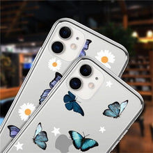 Load image into Gallery viewer, Fashion Butterfly Transparent Phone Case For iPhone 11 12 13 Pro Max 12 Mini Beautiful Butterfly Soft Butterfly Silicone Protective Case Clear Back Cover
