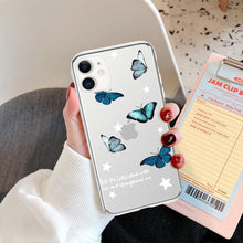 Load image into Gallery viewer, Fashion Butterfly Transparent Phone Case For iPhone 11 12 13 Pro Max 12 Mini Beautiful Butterfly Soft Butterfly Silicone Protective Case Clear Back Cover
