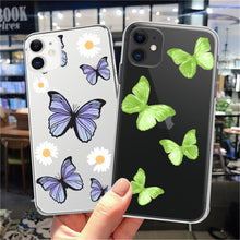 Load image into Gallery viewer, Fashion Butterfly Transparent Phone Case For iPhone 11 12 13 Pro Max 12 Mini Beautiful Butterfly Soft Butterfly Silicone Protective Case Clear Back Cover
