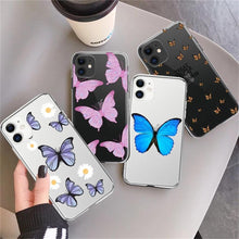 Load image into Gallery viewer, Fashion Butterfly Transparent Phone Case For iPhone 11 12 13 Pro Max 12 Mini Beautiful Butterfly Soft Butterfly Silicone Protective Case Clear Back Cover
