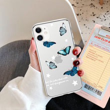 Load image into Gallery viewer, Fashion Butterfly Transparent Phone Case For iPhone 11 12 13 Pro Max 12 Mini Beautiful Butterfly Soft Butterfly Silicone Protective Case Clear Back Cover
