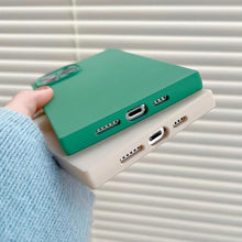 Load image into Gallery viewer, Fashion Candy Color Square Soft Silicone Phone Case For iPhone 13 11 12 Pro Max Bumper Shockproof Cover Square Silicone Camera Case Ultra Thin Lightweight Silky Soft Case Compatible with iPhone
