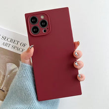 Load image into Gallery viewer, Fashion Candy Color Square Soft Silicone Phone Case For iPhone 13 11 12 Pro Max Bumper Shockproof Cover Square Silicone Camera Case Ultra Thin Lightweight Silky Soft Case Compatible with iPhone
