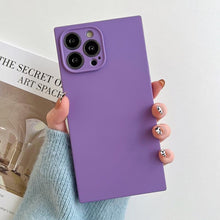 Load image into Gallery viewer, Fashion Candy Color Square Soft Silicone Phone Case For iPhone 13 11 12 Pro Max Bumper Shockproof Cover Square Silicone Camera Case Ultra Thin Lightweight Silky Soft Case Compatible with iPhone
