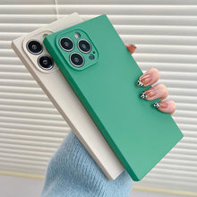 Load image into Gallery viewer, Fashion Candy Color Square Soft Silicone Phone Case For iPhone 13 11 12 Pro Max Bumper Shockproof Cover Square Silicone Camera Case Ultra Thin Lightweight Silky Soft Case Compatible with iPhone
