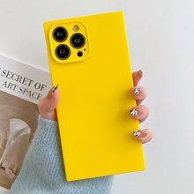 Load image into Gallery viewer, Fashion Candy Color Square Soft Silicone Phone Case For iPhone 13 11 12 Pro Max Bumper Shockproof Cover Square Silicone Camera Case Ultra Thin Lightweight Silky Soft Case Compatible with iPhone
