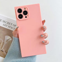 Load image into Gallery viewer, Fashion Candy Color Square Soft Silicone Phone Case For iPhone 13 11 12 Pro Max Bumper Shockproof Cover Square Silicone Camera Case Ultra Thin Lightweight Silky Soft Case Compatible with iPhone
