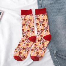 Load image into Gallery viewer, Fashion Colorful Print Socks Women Mushroom Spring Woman Socks Cotton Socks For Women Cotton Men's and Women's Printed Funky Socks - Unisex Mid Crew Length Breathable Pure Cotton Super Soft Quirky Prints Socks
