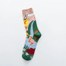 Load image into Gallery viewer, Fashion Colorful Print Socks Women Mushroom Spring Woman Socks Cotton Socks For Women Cotton Men's and Women's Printed Funky Socks - Unisex Mid Crew Length Breathable Pure Cotton Super Soft Quirky Prints Socks
