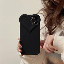 Load image into Gallery viewer, Fashion Cool Black Love Heart Phone Case For iPhone 14 13 Pro Max 12 11 XR XS Dustproof Soft Shockproof Back Cover  Luxury Soft Back Cover Raised Full Camera Protection Bumper Silicone Shockproof Phone Case
