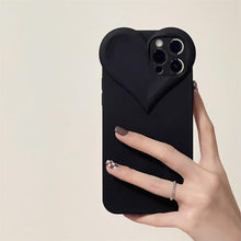 Load image into Gallery viewer, Fashion Cool Black Love Heart Phone Case For iPhone 14 13 Pro Max 12 11 XR XS Dustproof Soft Shockproof Back Cover  Luxury Soft Back Cover Raised Full Camera Protection Bumper Silicone Shockproof Phone Case
