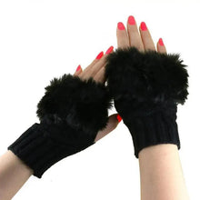 Load image into Gallery viewer, Fashion Fingerless Warm Wool Knitted Classic Fur Half One Size Finger Gloves For Women Cute Soft And Comfortable Trendy Fashion Stretchy Gloves For Women
