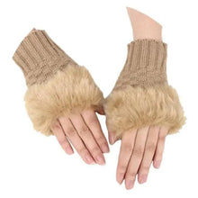 Load image into Gallery viewer, Fashion Fingerless Warm Wool Knitted Classic Fur Half One Size Finger Gloves For Women Cute Soft And Comfortable Trendy Fashion Stretchy Gloves For Women
