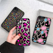 Load image into Gallery viewer, Fashion Leopard Pattern Case For iPhone 13 14 Pro MaxXS Max XR X Shockproof Cover Clear Bumper Women Girl Phone Case Cover with Black Leopard Print Designed for iPhone
