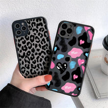 Load image into Gallery viewer, Fashion Leopard Pattern Case For iPhone 13 14 Pro MaxXS Max XR X Shockproof Cover Clear Bumper Women Girl Phone Case Cover with Black Leopard Print Designed for iPhone
