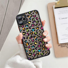 Load image into Gallery viewer, Fashion Leopard Pattern Case For iPhone 13 14 Pro MaxXS Max XR X Shockproof Cover Clear Bumper Women Girl Phone Case Cover with Black Leopard Print Designed for iPhone
