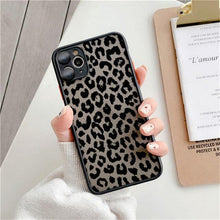 Load image into Gallery viewer, Fashion Leopard Pattern Case For iPhone 13 14 Pro MaxXS Max XR X Shockproof Cover Clear Bumper Women Girl Phone Case Cover with Black Leopard Print Designed for iPhone
