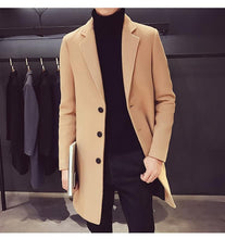Load image into Gallery viewer, Fashion Men Casual Coat Luxury Business Trench Coat Men's Unique Style Coats Jackets Classic Windproof Simple Overcoat Long Oversized Coat Jacket
