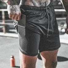 Load image into Gallery viewer, Fashion Men Elastic Waist Sports Shorts with Phone Pocket
