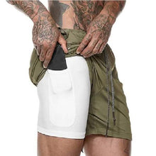 Load image into Gallery viewer, Fashion Men Elastic Waist Sports Shorts with Phone Pocket

