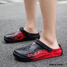 Load image into Gallery viewer, Fashion Men Sandals Summer Hole Rubber Clogs Garden Shoes Beach Flat Slippers Slip On Beach Sandals Lightweight Slippers Water Shoes
