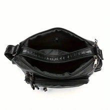Load image into Gallery viewer, Fashion Multi Zipper Crossbody Bag, Soft Vegan Leather Shoulder Bag, Women's Multi Pockets Handbag Purse
