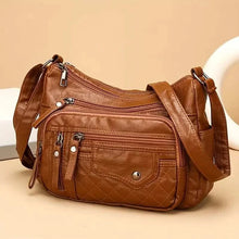 Load image into Gallery viewer, Fashion Multi Zipper Crossbody Bag, Soft Vegan Leather Shoulder Bag, Women's Multi Pockets Handbag Purse

