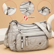 Load image into Gallery viewer, Fashion Multi Zipper Crossbody Bag, Soft Vegan Leather Shoulder Bag, Women's Multi Pockets Handbag Purse
