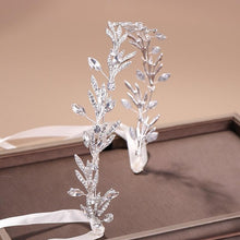 Load image into Gallery viewer, Fashion New Crystal Silver Color Tiara Crowns Leaf Rhinestone Wedding Headbands Hairbands Bridal Women Hair Jewelry Gorgeous Hair Accessories For Women
