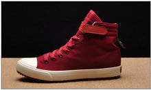 Load image into Gallery viewer, Fashion New Mens Light Breathable Canvas Casual Black White  High Top Solid Color Sneakers Shoes Vulcanized Mens Sports Walking Jogging Non Slip Athletic Sneakers
