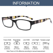 Load image into Gallery viewer, Fashion Print Reading Glasses Women Men Anti Blue Light Glasses Computer Goggles Eye Protection For Men And Women  Portable High-definition  Lens Retro Magnifier Eyewear Diopter +1.0~+4.0
