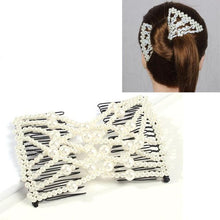 Load image into Gallery viewer, Fashion Professional Hair Comb Ladies Magic Beads Elasticity Double Bead String Clamp Stretchy Gorgeous Hair Accessories For Women for Valentine's Day
