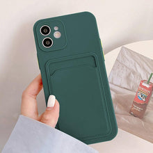 Load image into Gallery viewer, Fashion Sleek Phone Case For Iphone 11 Cases Card Slot Silicon Iphone 13 Pro Max 12 13 Mini Covers Elegant Simple Ultra-thin Back Mobile Phone Case with Card Holder

