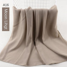 Load image into Gallery viewer, Fashion Soft Long Plain High Quality Premium Heavy Lightweight Elegant Chiffon Hijab Scarf  Scarves Hijabs Lightweight Islamic Head Wear Escharpe Shawls Long Shawls For Women

